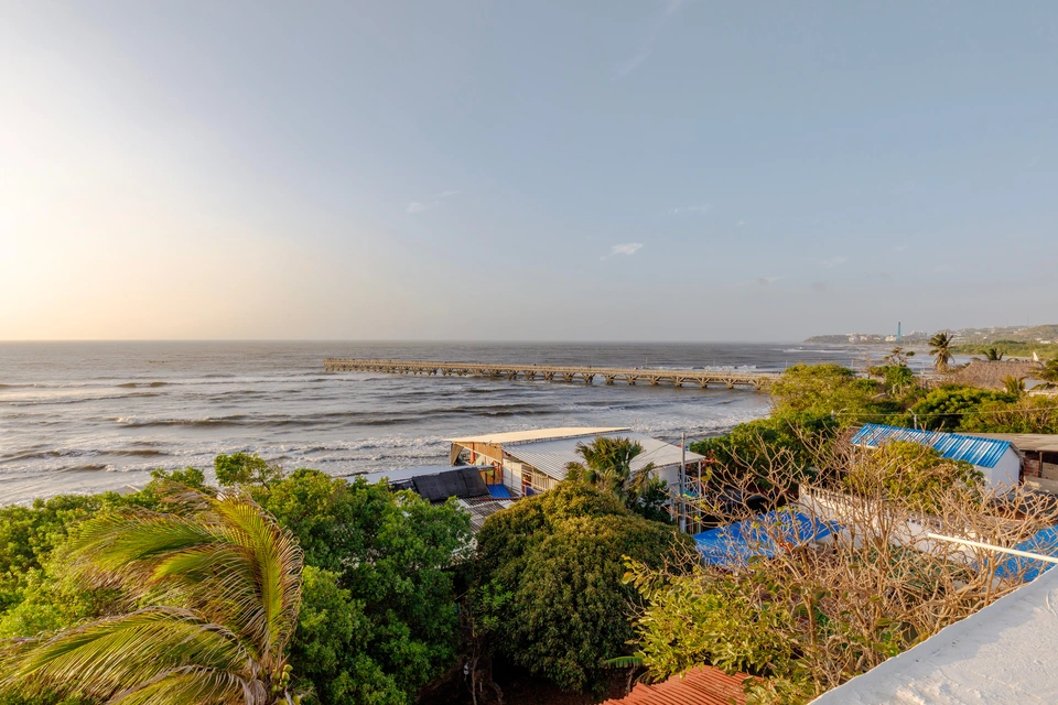 Puerto Colombia coastline and landmark pier